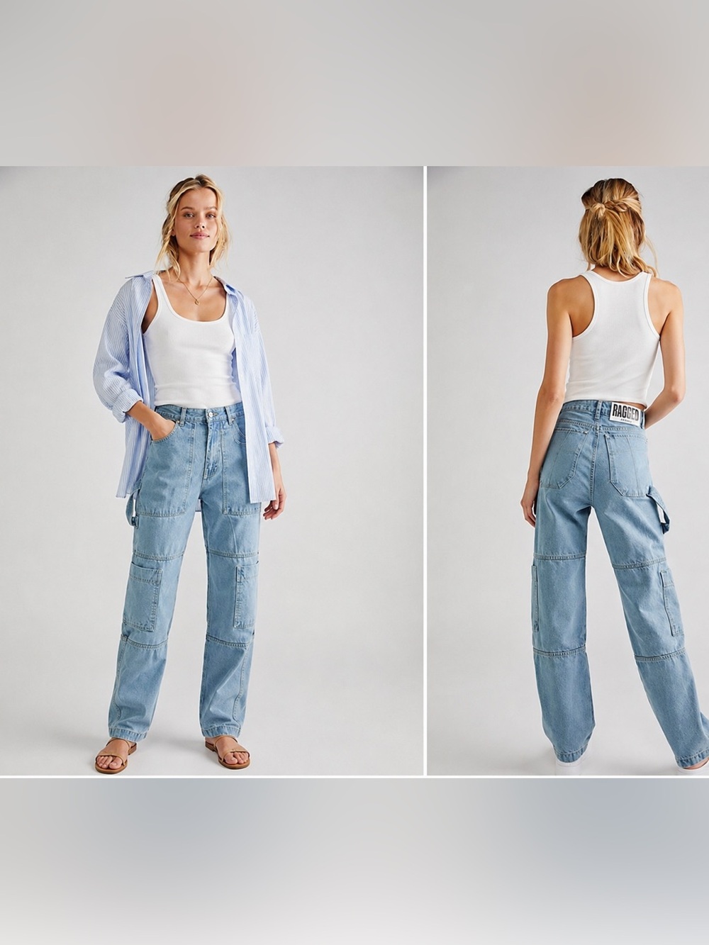 The Ragged Priest Combat Free People Straight Leg Cargo Jeans